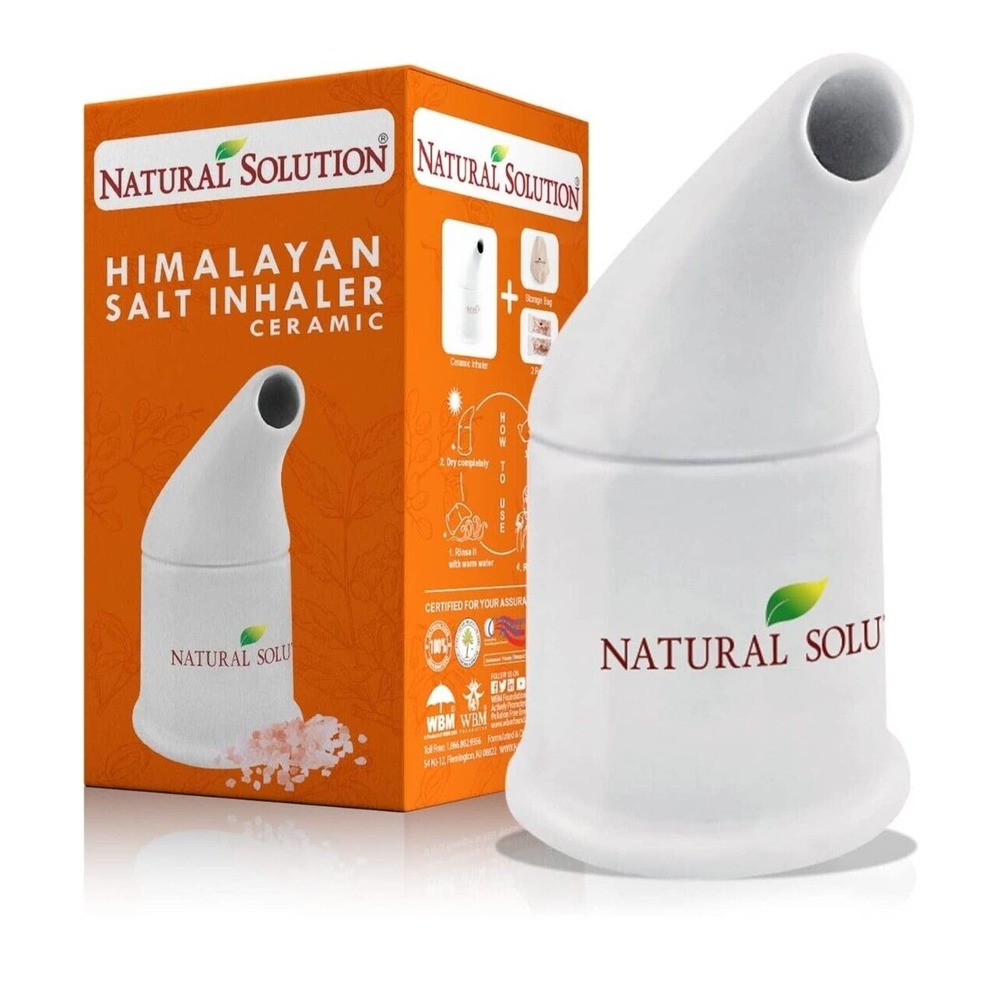 NEW Natural Solution Himalayan Pink Salt Inhaler Ceramic for Asthma and Allergy